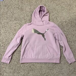 Puma women’s Light Purple lavender Puma hoodie with silver Logo